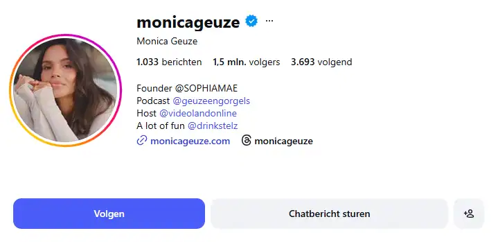 het instagramaccount van monica geuze