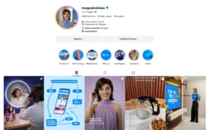 screenshot van het instagramprofiel van virtuel luencer lu do magalu